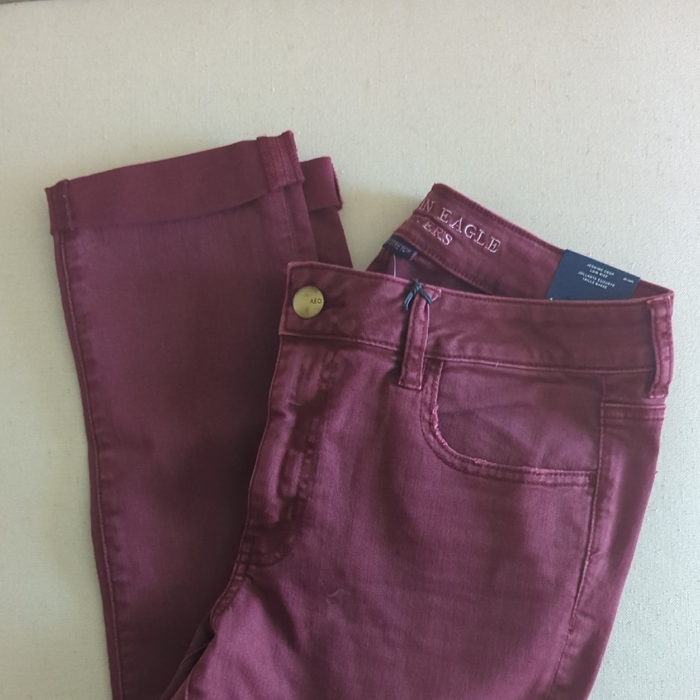 American Eagle Outfitters High Rise Red Jeans